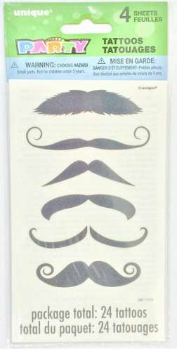 Moustache Temporary Tattoos - Click Image to Close